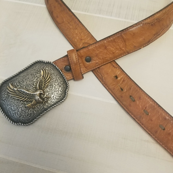 American Bald Eagle Genuine Leather Belt - Picture 4 of 7